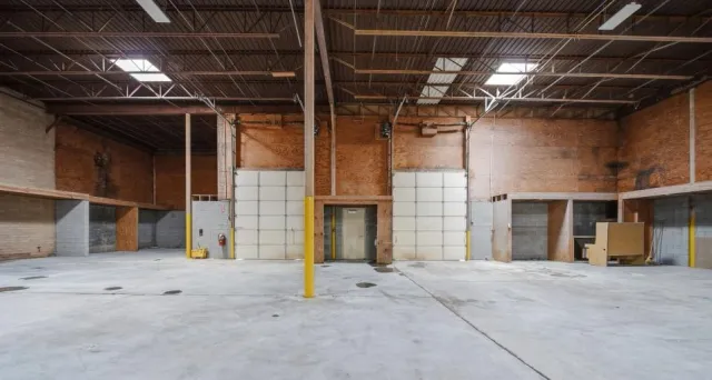 Warehouse loading doors and interior work area